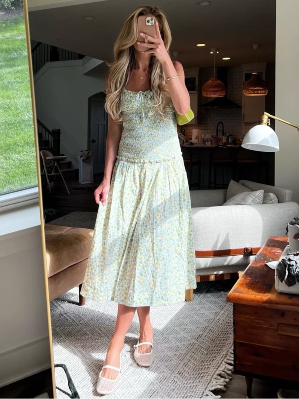 NEW Free People Lavender Daze Days Midi Smocked Dress
